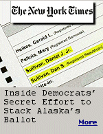ALASKA Democrats are engaged in a scurrilous dirty trick to confuse Alaska voters. That's politics at its worst, but it is not against the law. One of the currently close Senate races that is expected to decide control of the chamber is in Alaska, where two-term Republican incumbent Dan S. Sullivan faces Democratic former Representative Mary Peltola. another candidate named Daniel J. Sullivan is in the race, ostensibly as a Republican causing confusion. 
